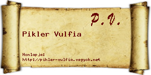 Pikler Vulfia névjegykártya